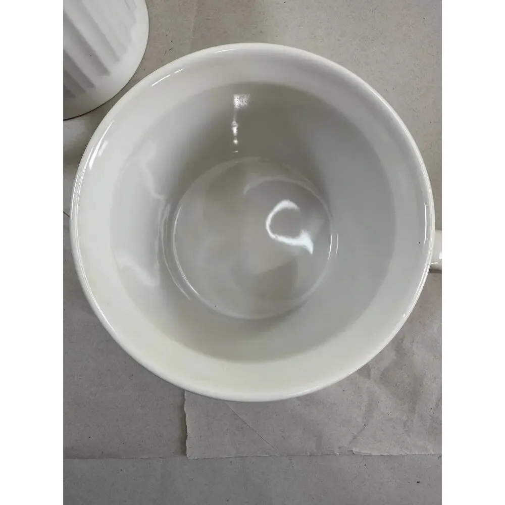 CorningWare White Ribbed Stoneware Ramekins Set of 2 (4